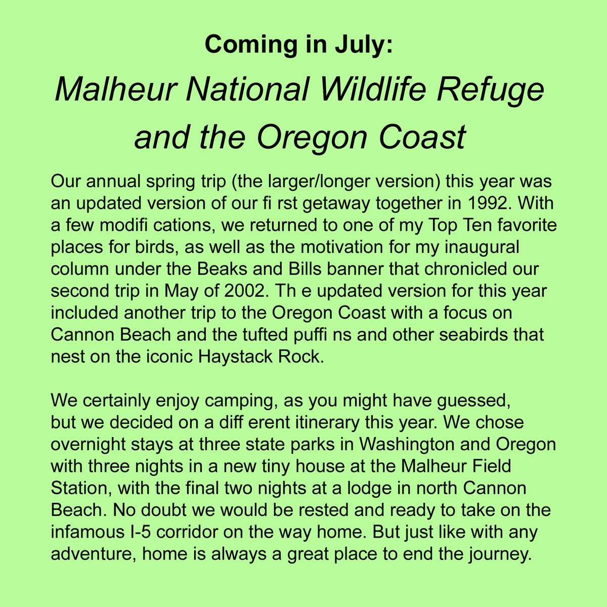 Coming in July 2025
