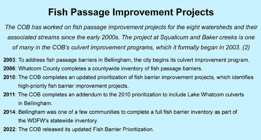 Fish Passage Improvement projects